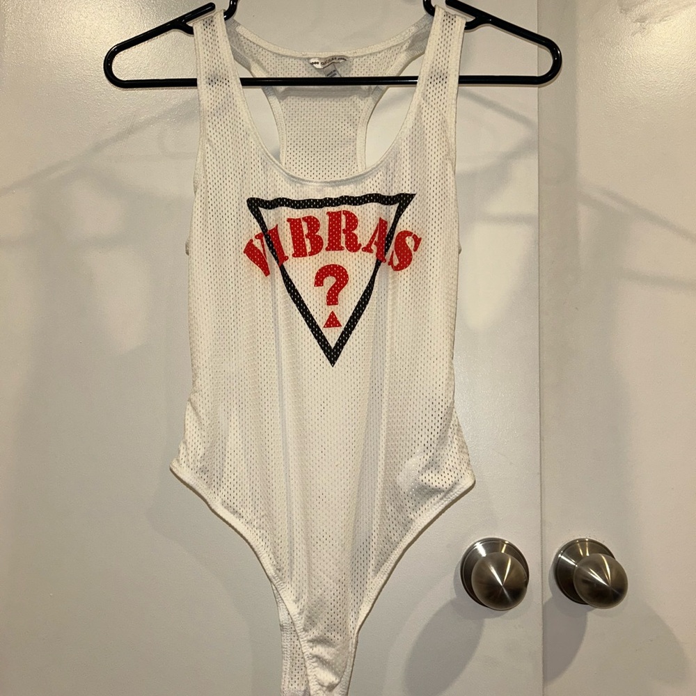 Guess White Mesh Bodysuit X J Balvin Edition